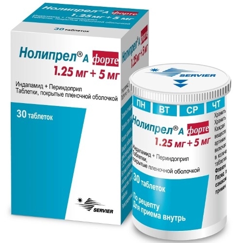 НОЛИПРЕЛ А ФОРТЕ ТАБ П/О 5МГ+1,25МГ №30