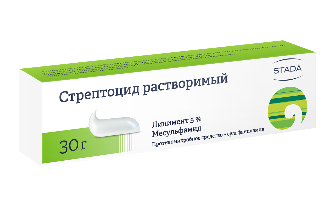 СТРЕПТОЦИД РАСТВОРИМ ЛИНИМЕНТ 5% 30 Г