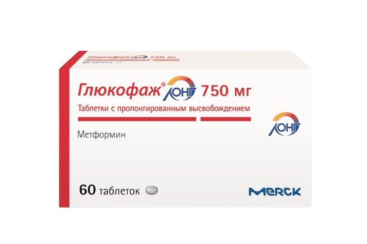 ГЛЮКОФАЖ ЛОНГ ТАБ ПРОЛОНГ 750МГ №60