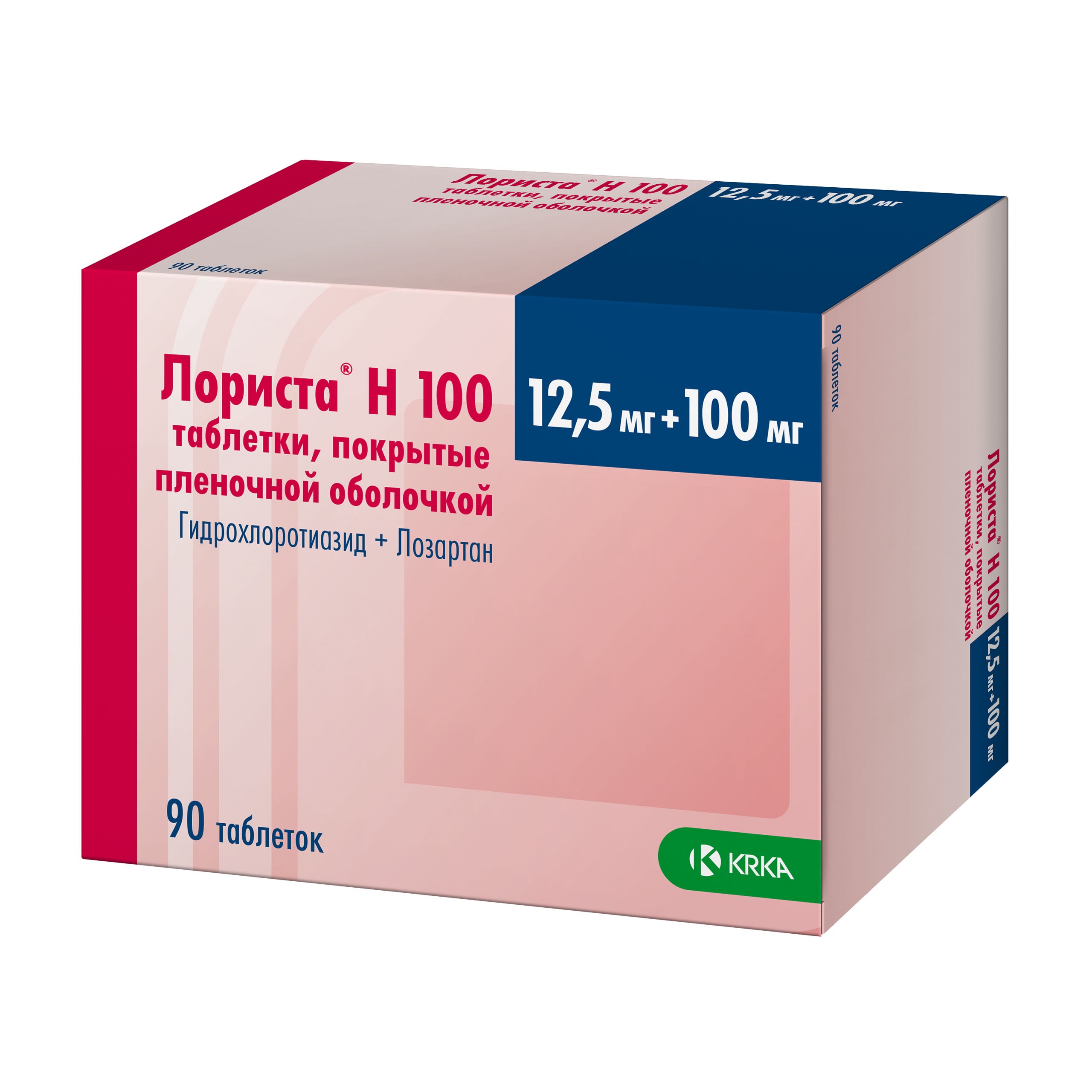 ЛОРИСТА Н 100 ТАБ П/О 12,5МГ+100МГ №90