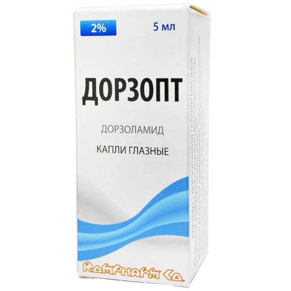 ДОРЗОПТ КАПЛИ ГЛАЗНЫЕ 2% ФЛ/КАП 5МЛ