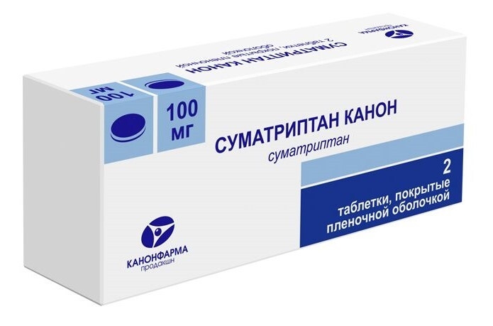 СУМАТРИПТАН ТАБ П/О 100МГ №2