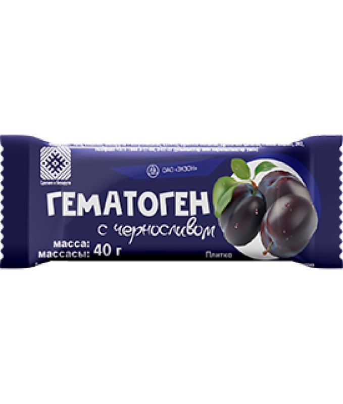 ГЕМАТОГЕН С ЧЕРНОСЛИВОМ ПЛИТКА 40Г