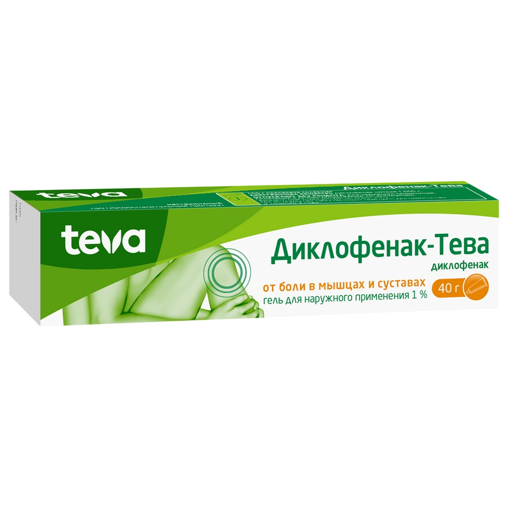 ДИКЛОФЕНАК-ТЕВА ГЕЛЬ НАРУЖ 1% 40Г