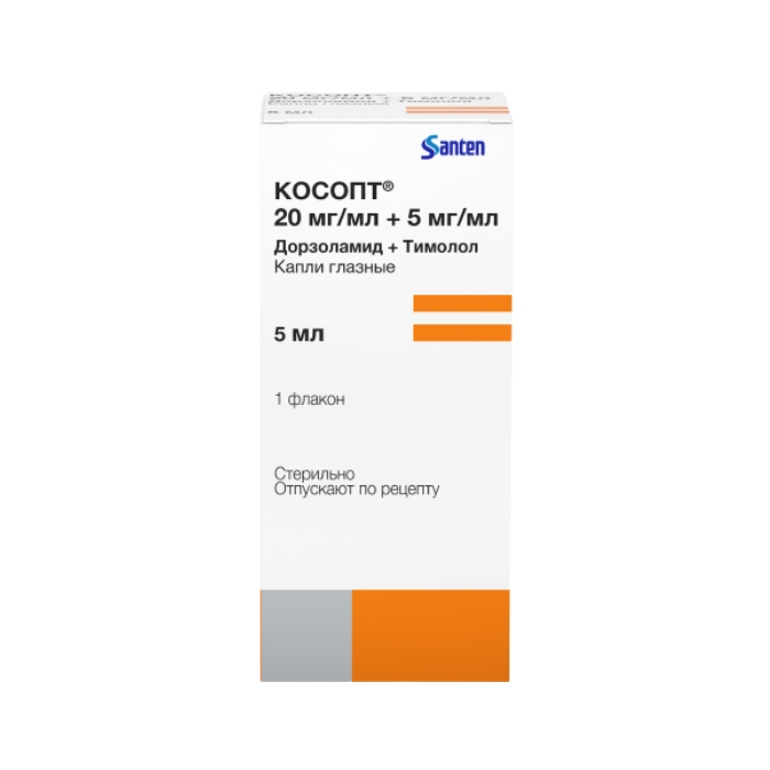 КОСОПТ КАПЛИ ГЛАЗНЫЕ 20МГ/МЛ+5МГ/МЛ 5МЛ