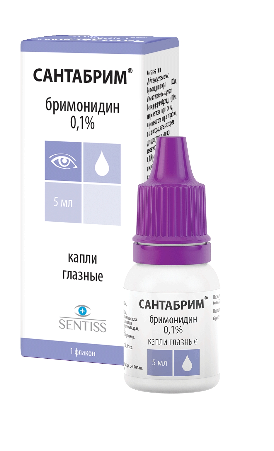 САНТАБРИМ КАПЛИ ГЛАЗНЫЕ 0,1% ФЛ 5МЛ