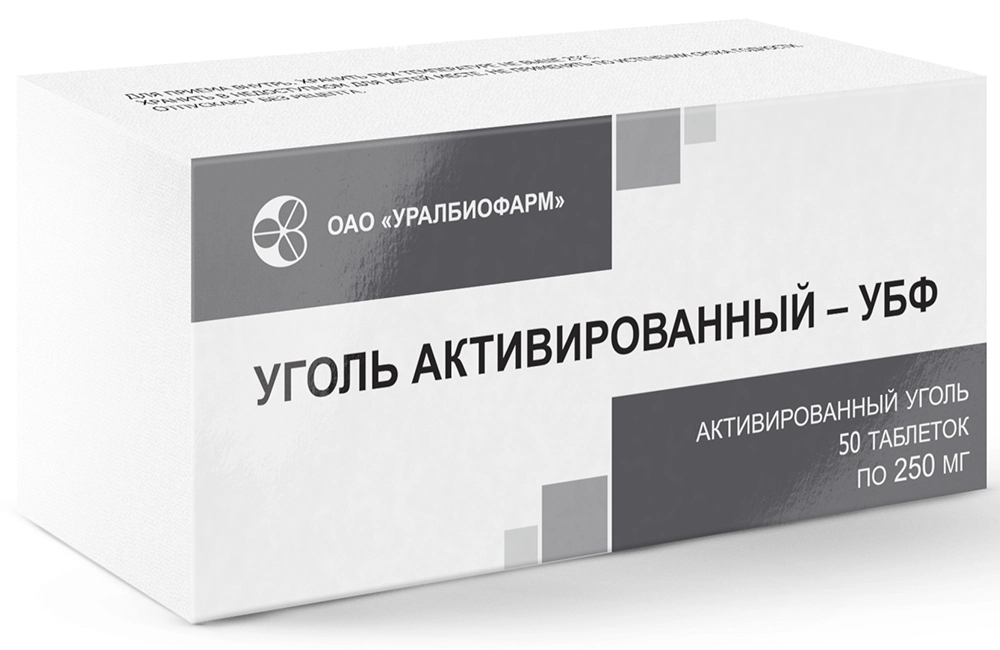 УГОЛЬ АКТИВИРОВАННЫЙ-УБФ ТАБ 250МГ №50