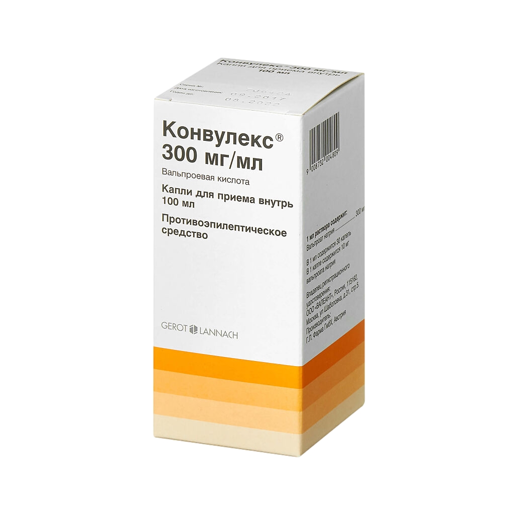 КОНВУЛЕКС КАПЛИ ВНУТРЬ 300МГ/МЛ ФЛ/КАП 100МЛ