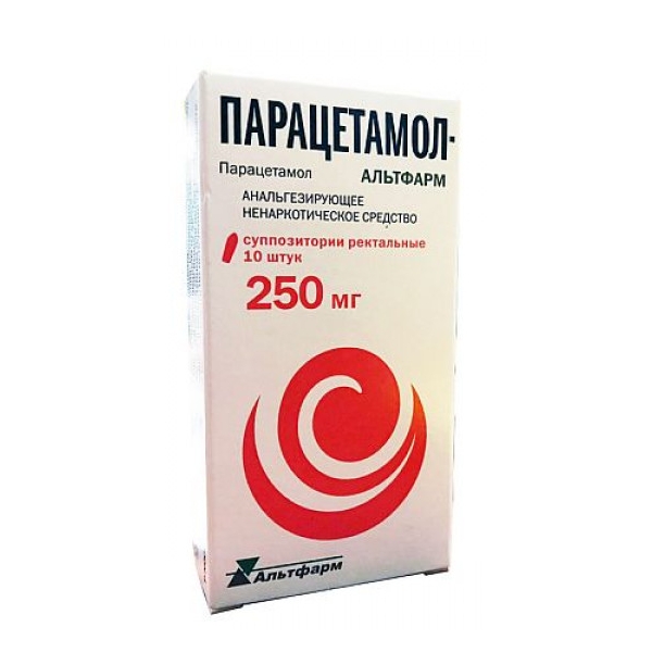 ПАРАЦЕТАМОЛ-АЛЬТФАРМ СУПП РЕКТ 250МГ №10