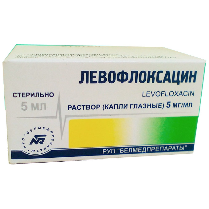 ЛЕВОФЛОКСАЦИН КАПЛИ ГЛАЗНЫЕ 0,5% ФЛ/КАП 5МЛ №1