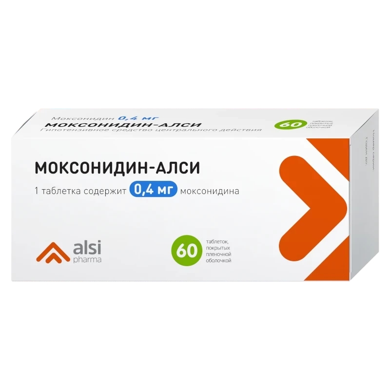 МОКСОНИДИН-АЛСИ ТАБ П/П/О 0,4МГ №60