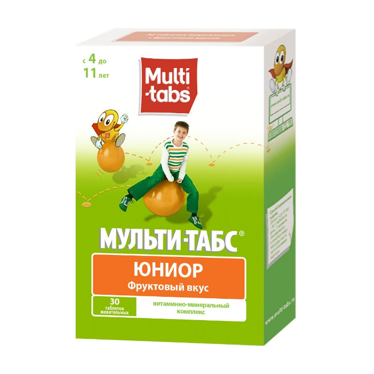 МУЛЬТИ-ТАБС ЮНИОР ФРУКТОВЫЙ ТАБ ЖЕВАТ №30