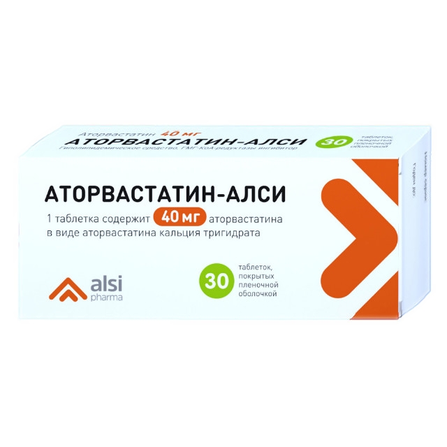 АТОРВАСТАТИН-АЛСИ ТАБ П/П/О 40МГ №30