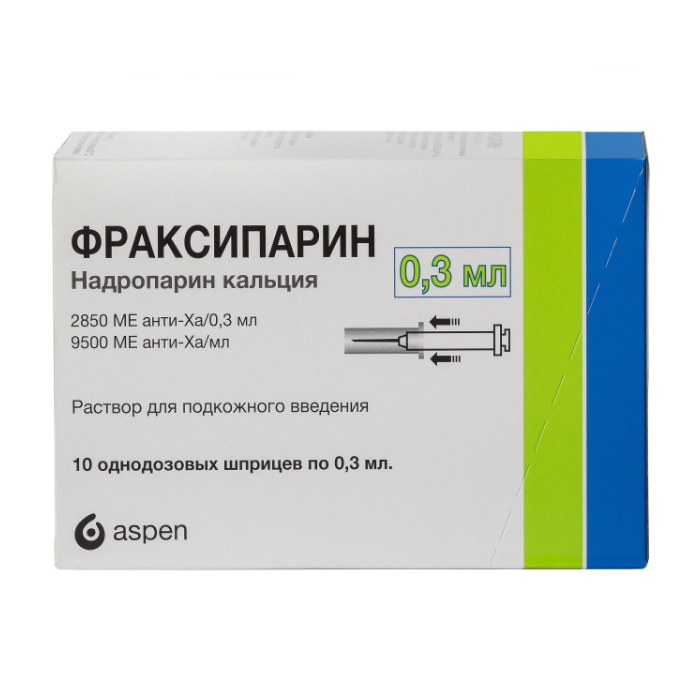 ФРАКСИПАРИН Р-Р П/К 9500МЕ АНТИ-ХА/МЛ 0,3МЛ №10 ШПРИЦ