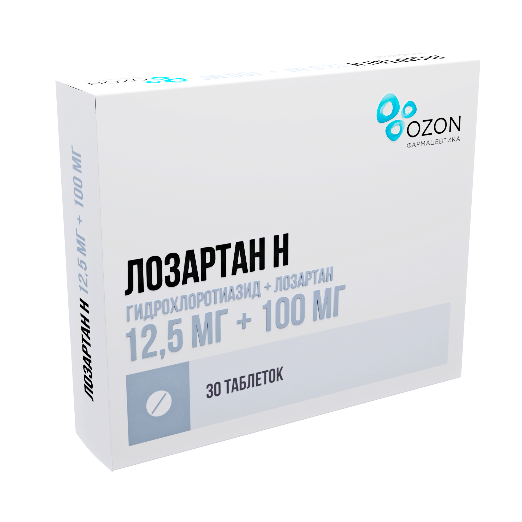 ЛОЗАРТАН Н ТАБ П/О 100МГ+12,5МГ №30