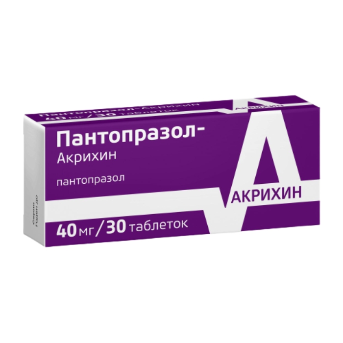 ПАНТОПРАЗОЛ-АКРИХИН ТАБ П/П/О К/Р 40МГ №30