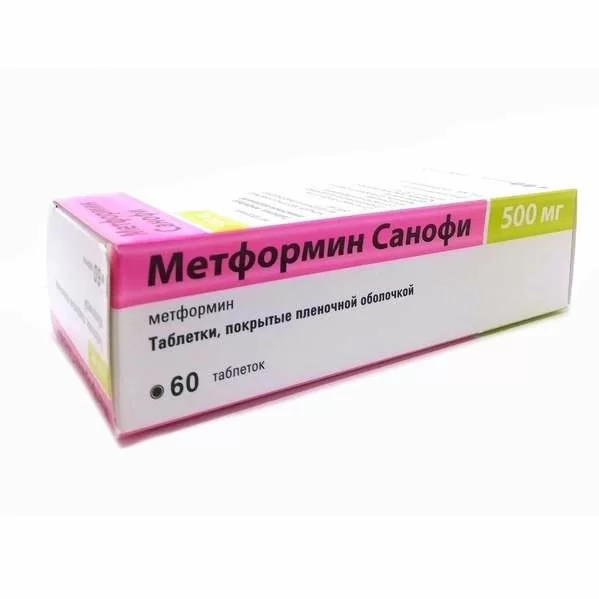 МЕТФОРМИН САНОФИ ТАБ П/О 500МГ №60