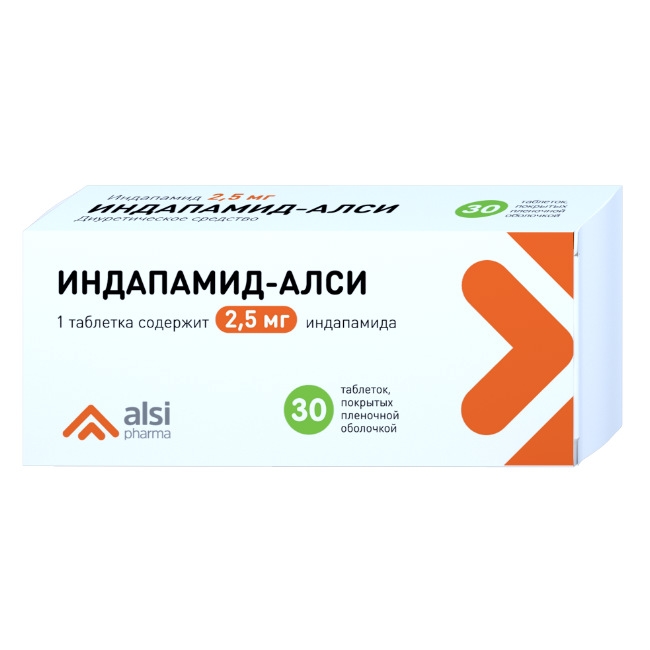 ИНДАПАМИД-АЛСИ ТАБ П/П/О 2,5МГ №30