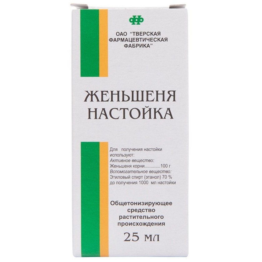 ЖЕНЬШЕНЬ НАСТОЙКА 25МЛ ИНД УП