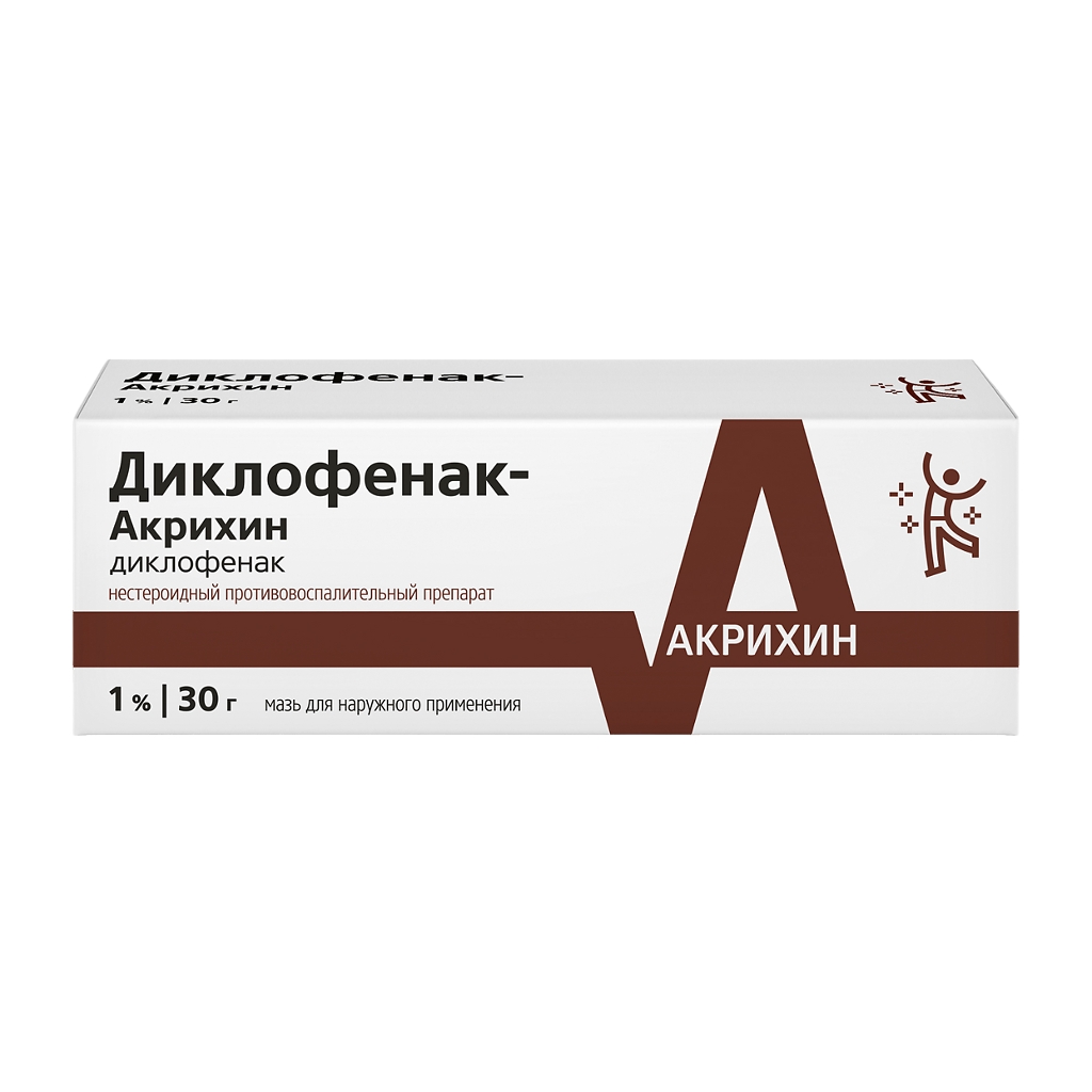 ДИКЛОФЕНАК-АКРИХИН МАЗЬ Д/НАРУЖ 1% 30Г