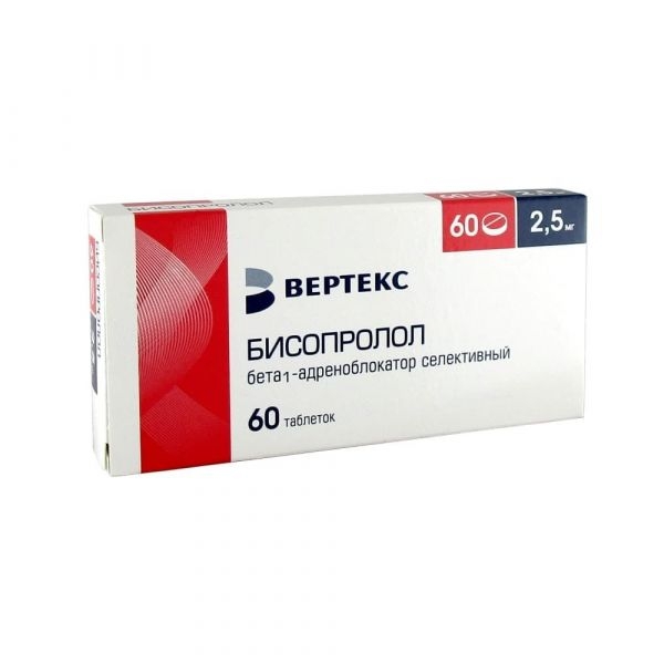 БИСОПРОЛОЛ-ВЕРТЕКС ТАБ П/П/О 2,5МГ №60