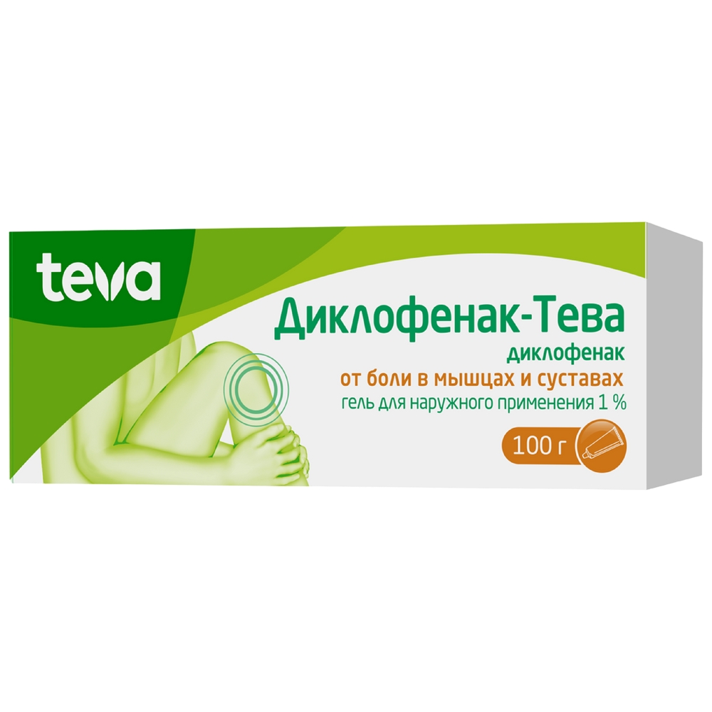 ДИКЛОФЕНАК-ТЕВА ГЕЛЬ Д/НАРУЖ 1% 100Г