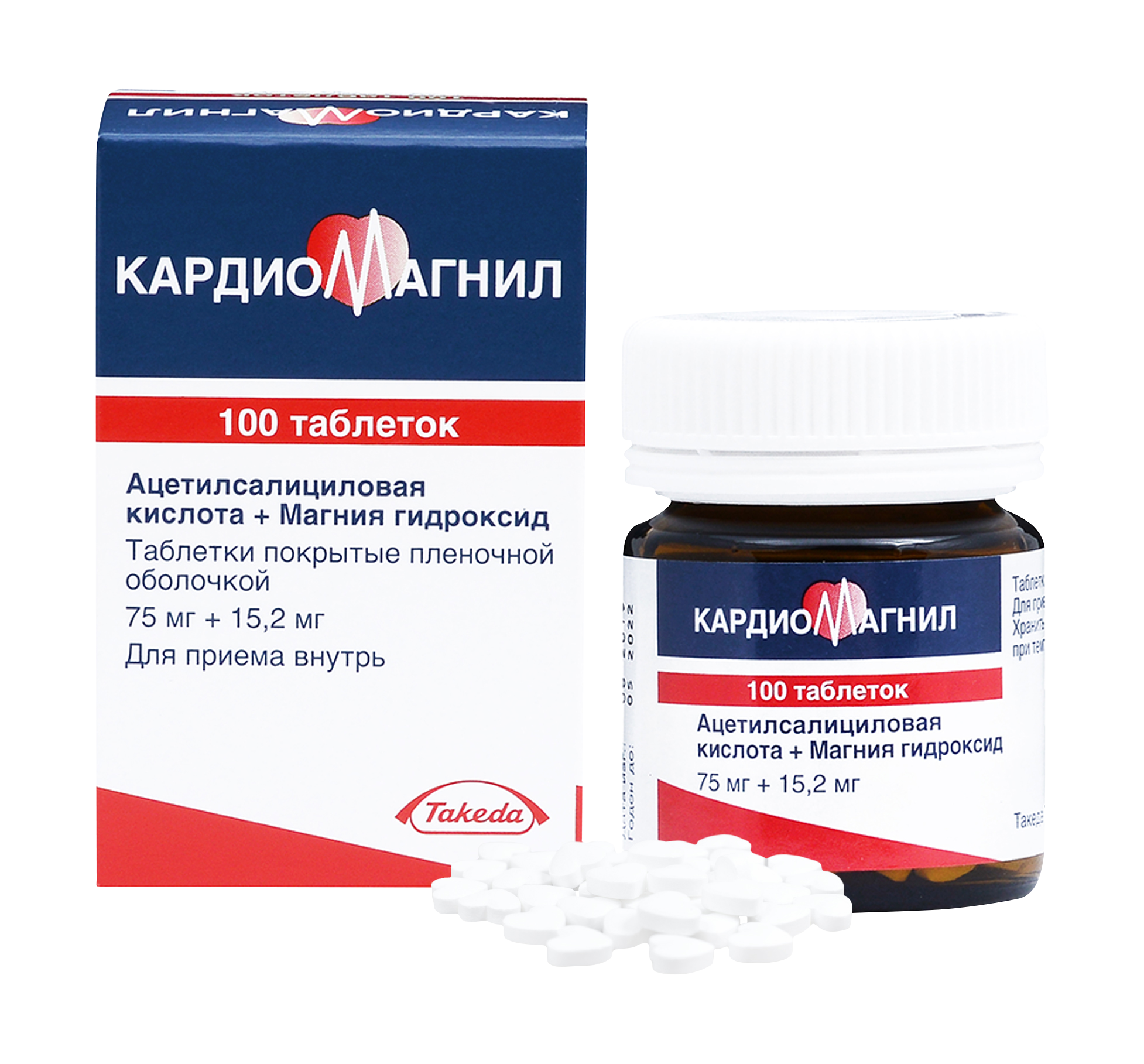 КАРДИОМАГНИЛ ТАБ П/О 75МГ+15,2МГ №100