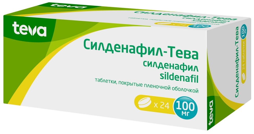 СИЛДЕНАФИЛ-ТЕВА ТАБ П/П/О 100МГ №24