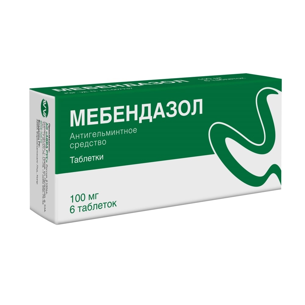 МЕБЕНДАЗОЛ 0,1 N6 ТАБЛ