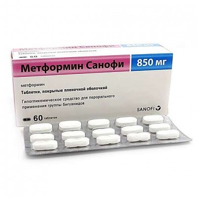 МЕТФОРМИН САНОФИ ТАБ П/О 850МГ №60