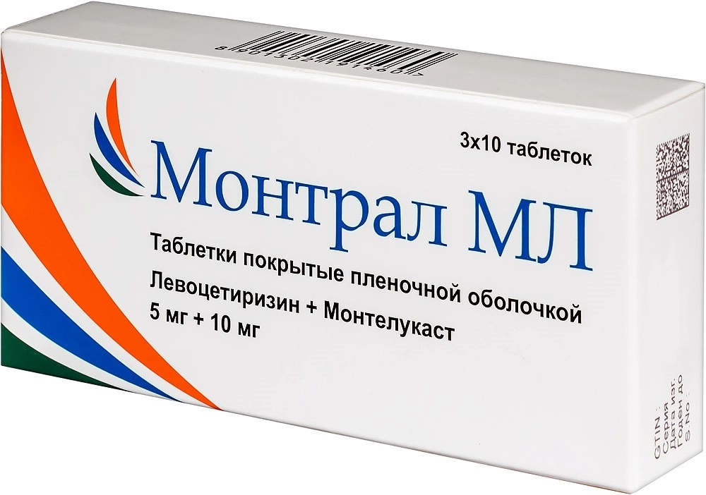 МОНТРАЛ МЛ ТАБ П/О 5МГ+10МГ №30