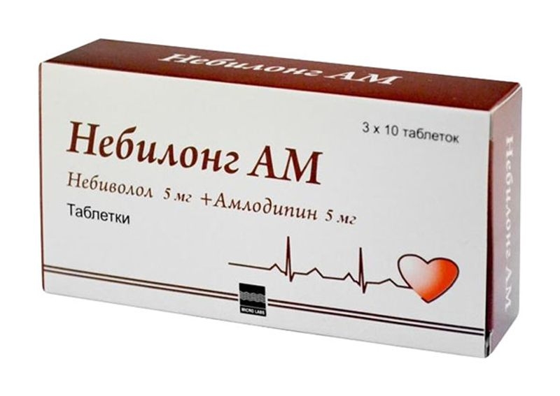 НЕБИЛОНГ АМ ТАБ 5МГ+5МГ №30