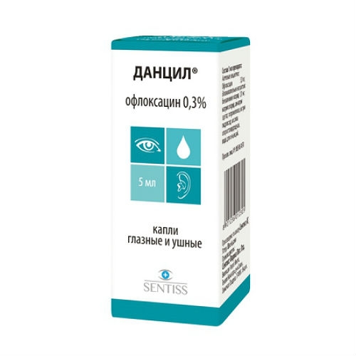 ДАНЦИЛ КАПЛИ ГЛАЗНЫЕ/УШНЫЕ 0,3% ФЛ/КАП 5МЛ