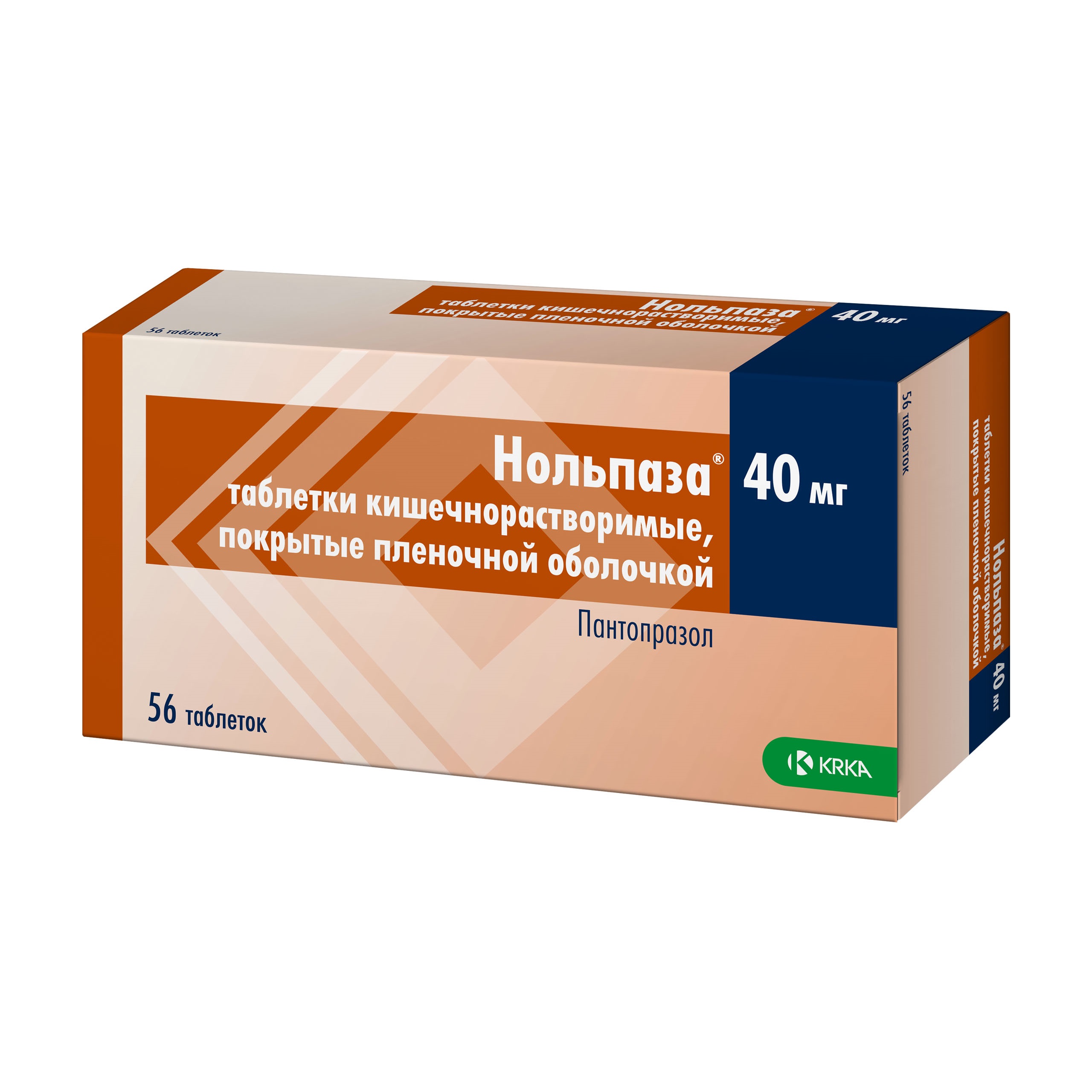 НОЛЬПАЗА ТАБ П/О К/Р 40МГ №56