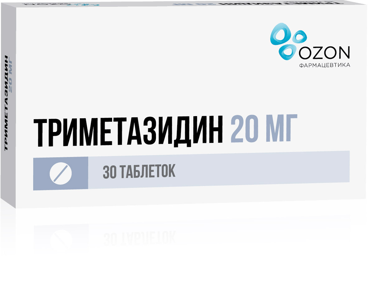 ТРИМЕТАЗИДИН ТАБ П/О 20МГ №30